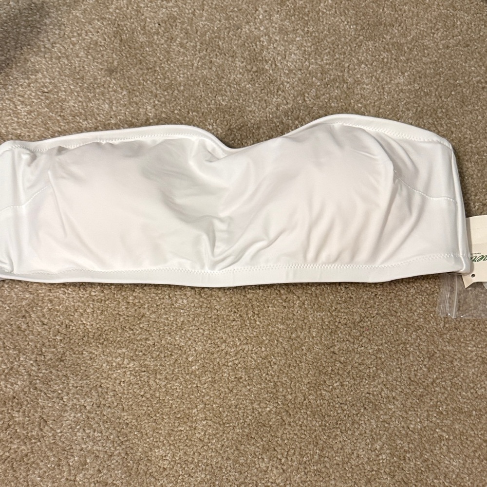 Aerie White Bandeau Bikini Top